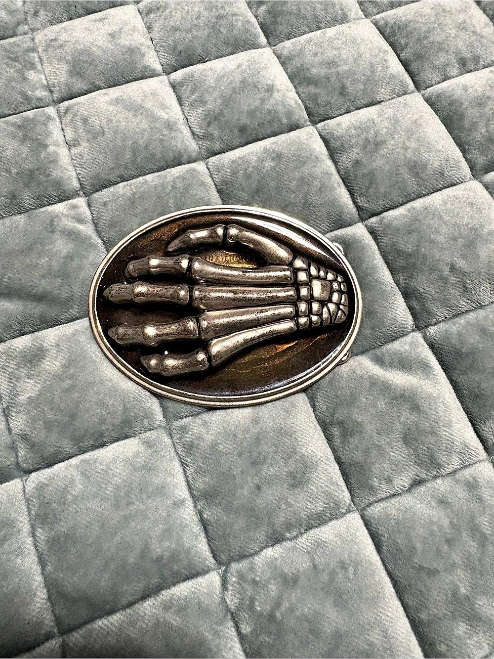 Classico Italia Free People 40Skeleton Hand Belt Buckle Black & Silver